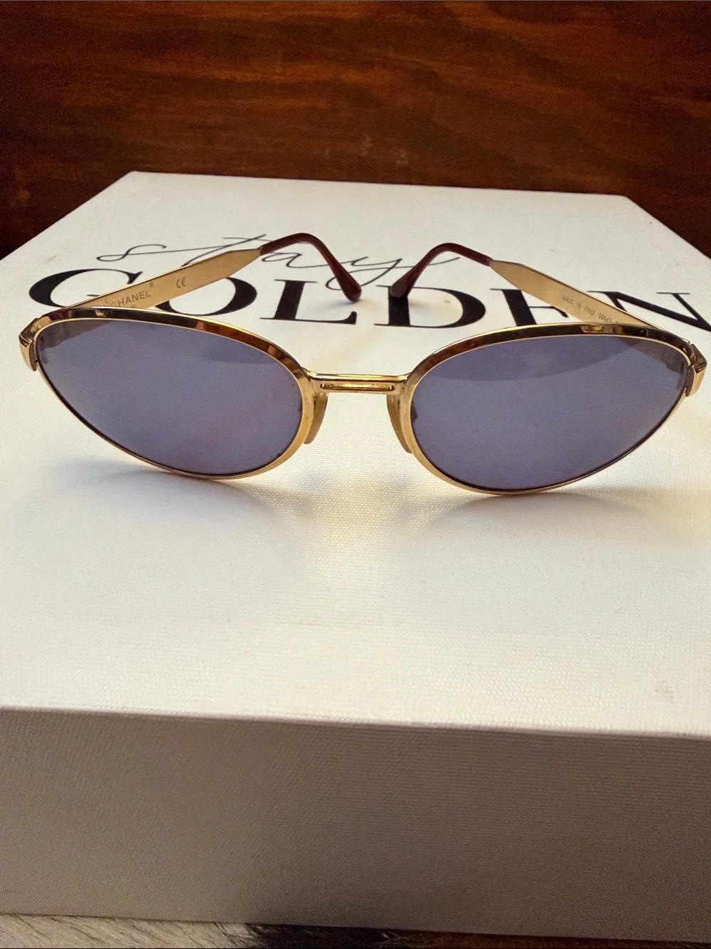 Vintage CHANEL Gold Frame Sunglasses